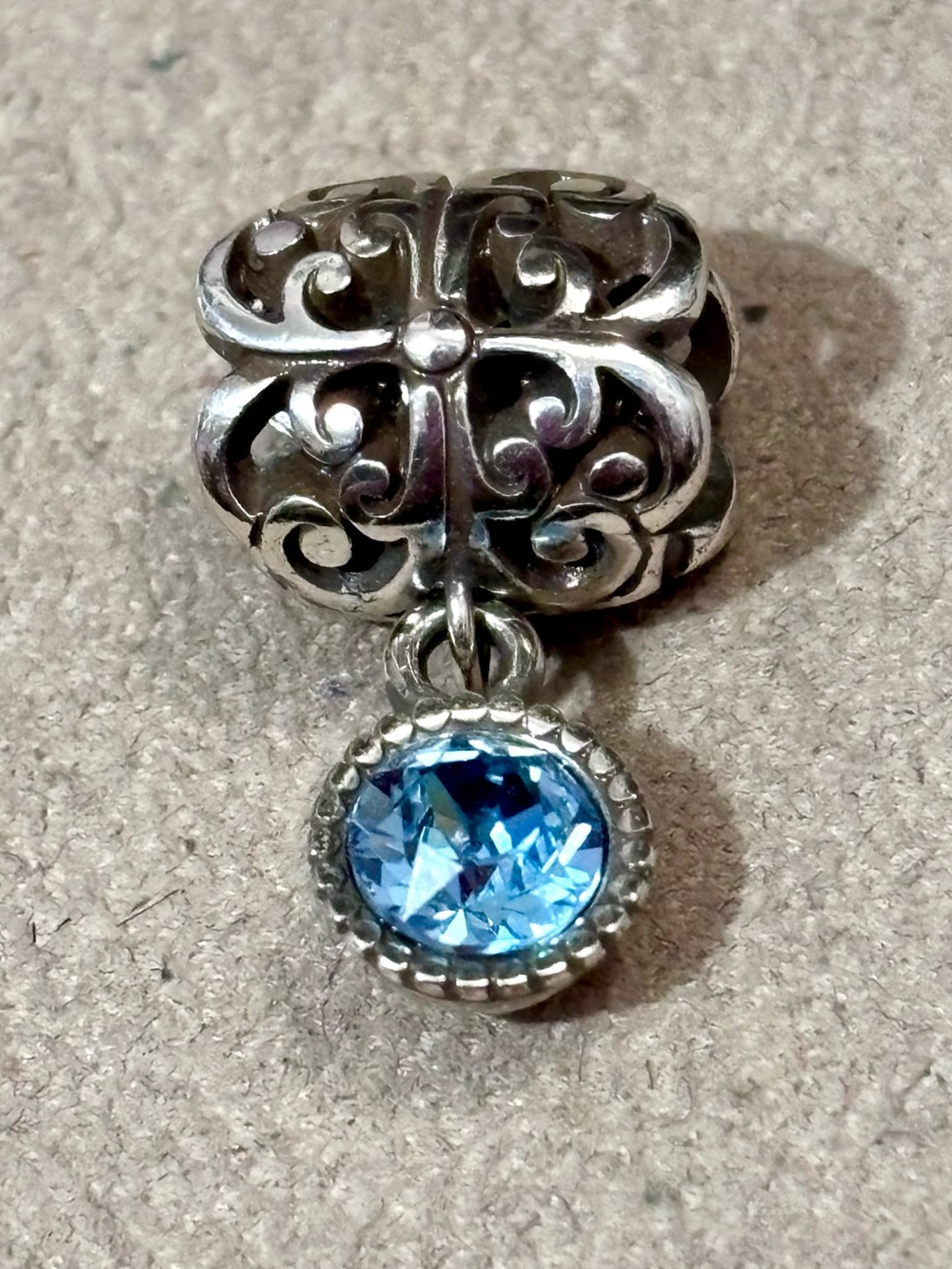 🆕Listing! 🆕 Brighton March Bijou bead Dangling light blue crystal Silver Retired